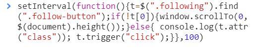 The script for unfollowing all accounts on twitter